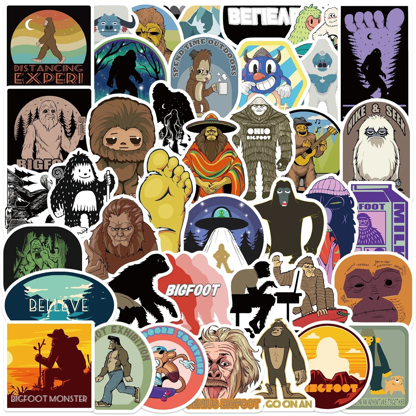 50PCS Outdoor Orangutan Graffiti Stickers Laptop Phone Guitar Notebook Suitcase Cup Waterproof Cartoon Sticker Toy