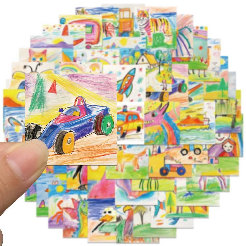 10/30/50PCS Cute Cartoon Painting Stickers Decals DIY Phone Suitcase Notebook Fridge Bike Guitar Funny Decals Waterproof Toys