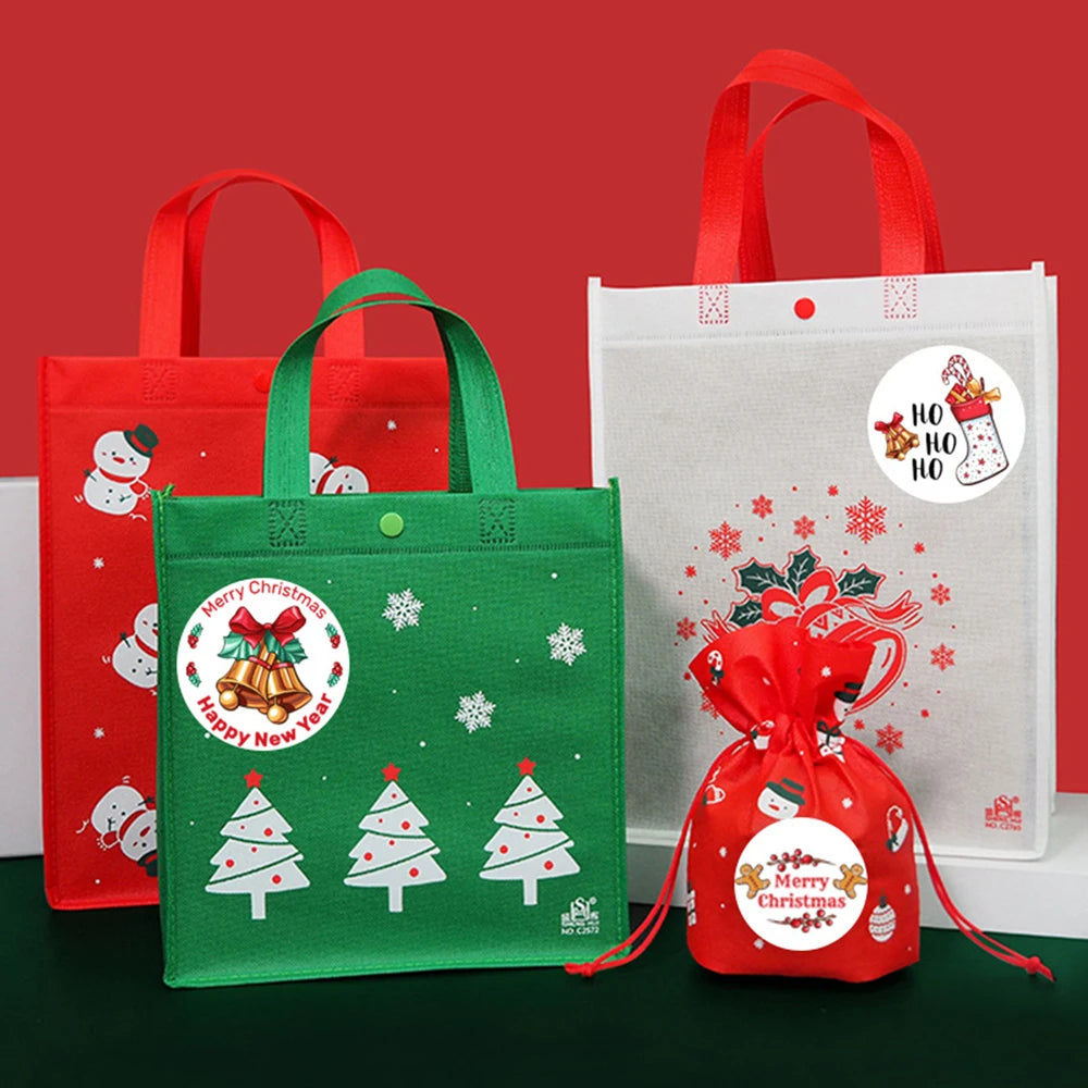 100-500pcs Christmas Theme Seal Labels Stickers For DIY Gift Baking Package Envelope Stationery Decoration 1inch