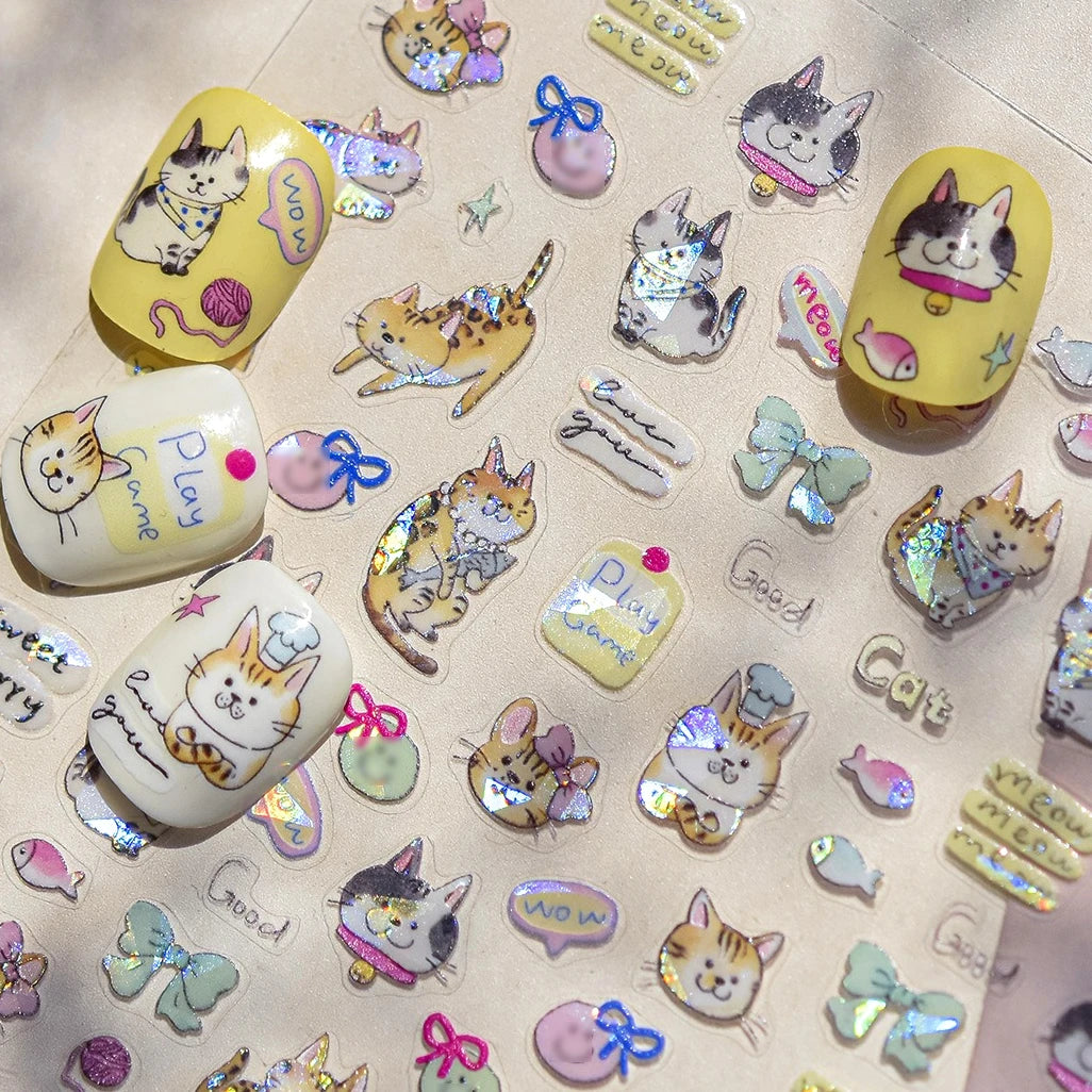 Leopard Cat Paw Nail Art Stickers Manicure Decals