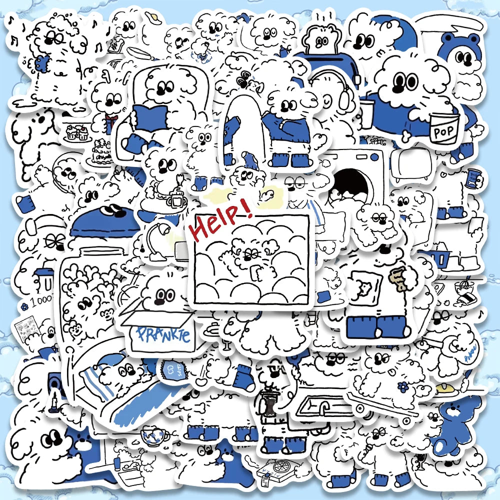 65PCS Kawaii Puppy Dog Stickers Waterproof for Luggage, Fridge, Laptop