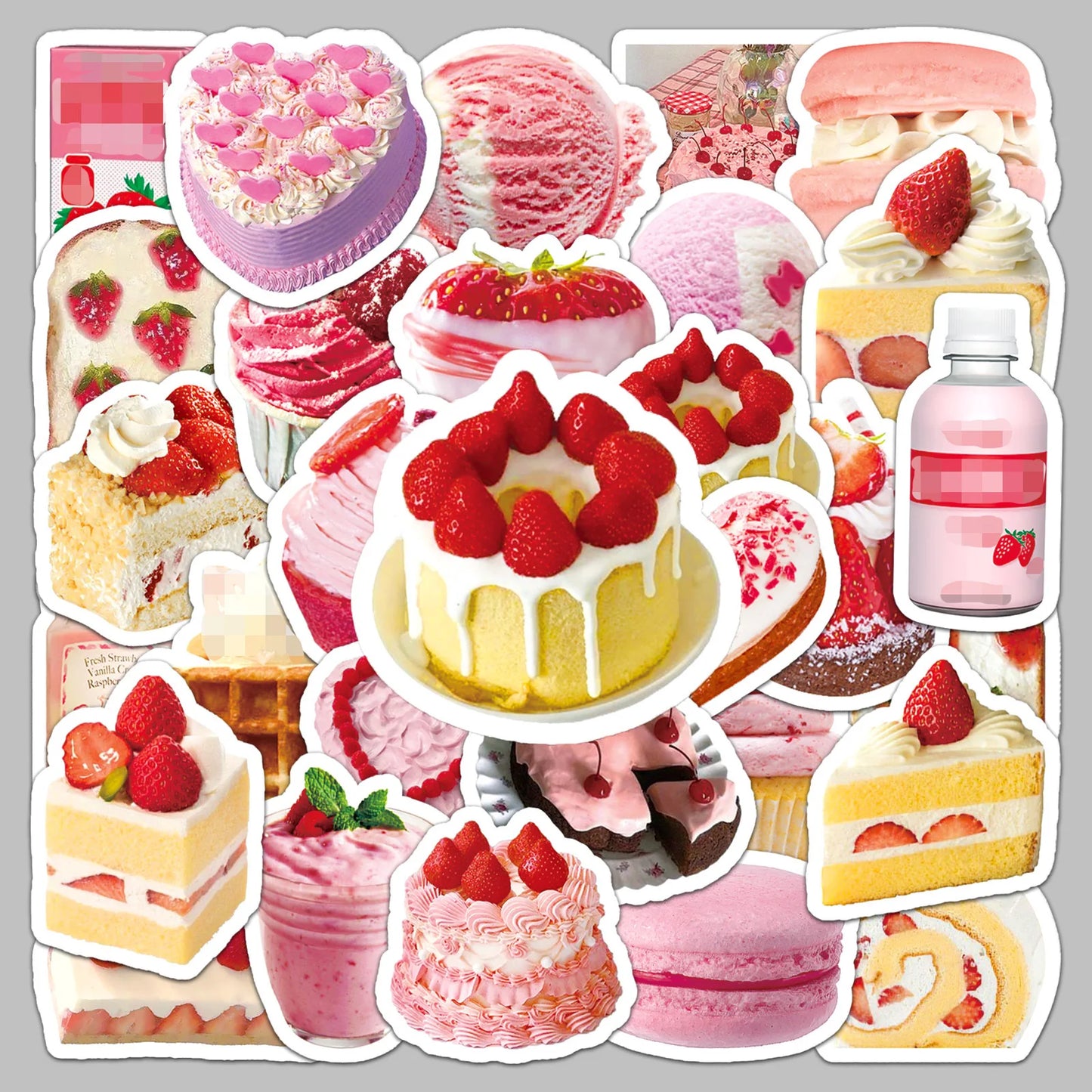 50pcs Cake Dessert Graffiti Stickers for Helmet, Wall, DIY Decoration Wholesale