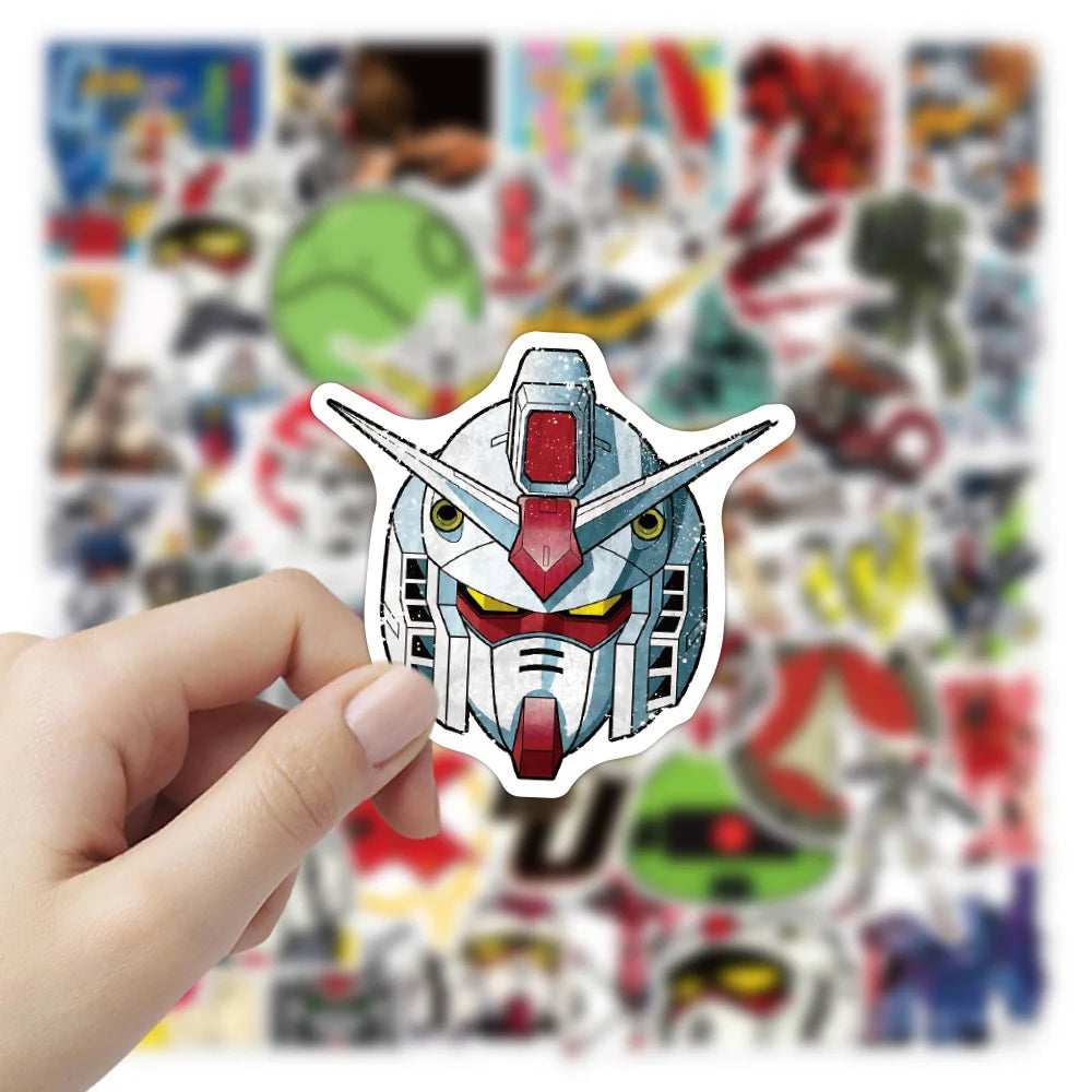 GUNDAM Anime Stickers 10/30/50pcs Waterproof for Laptop, Skateboard, Motorcycle, Phone, Luggage, Bike, Guitar, Car