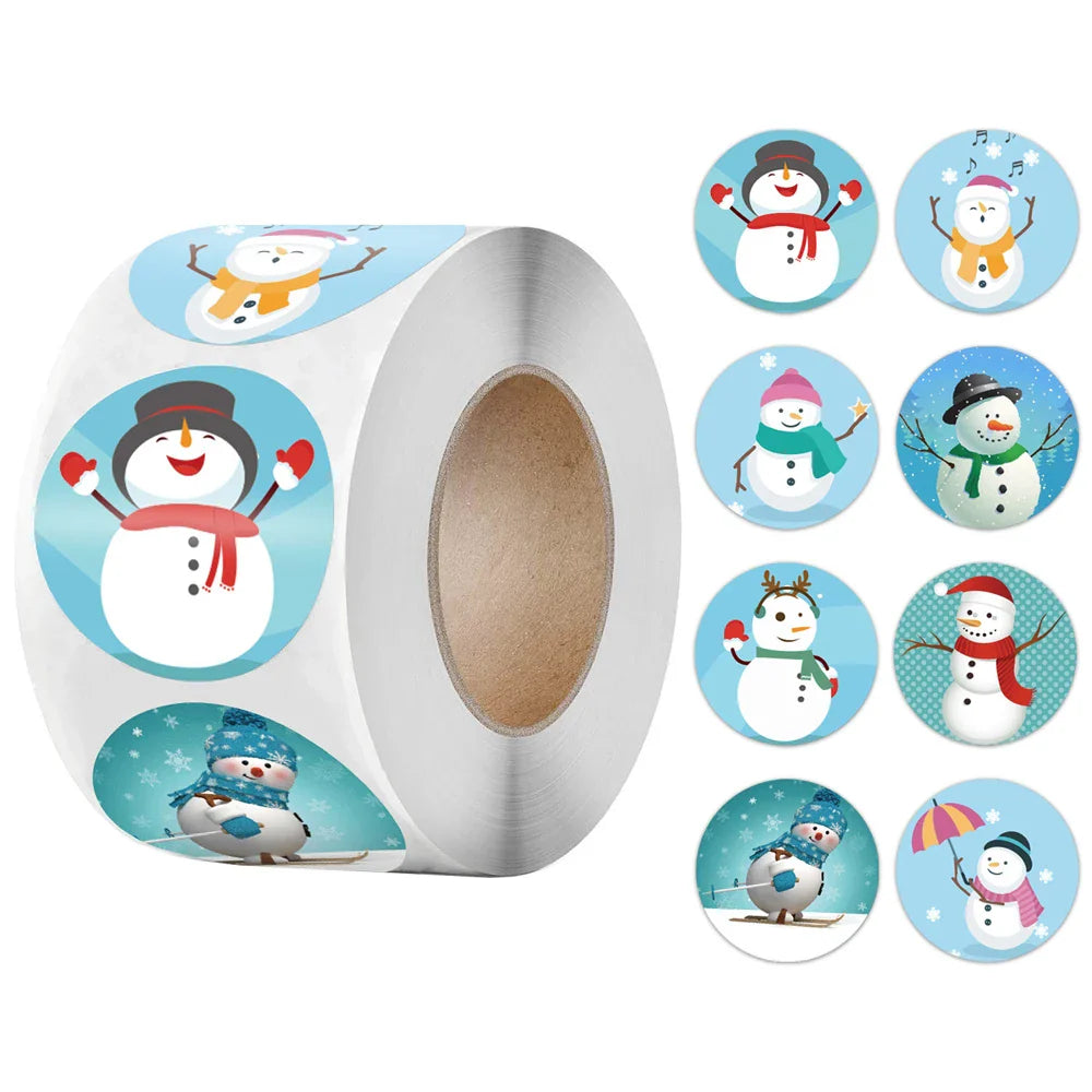 Christmas Gift Box Stickers: 100-500Pcs Round Labels
