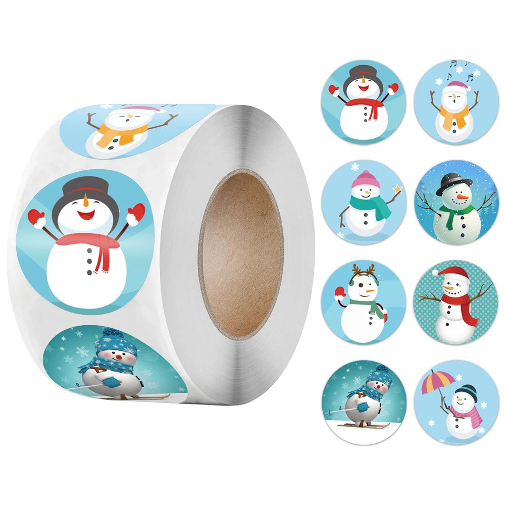 Cute Christmas Tree & Santa Stickers - Festive Labels