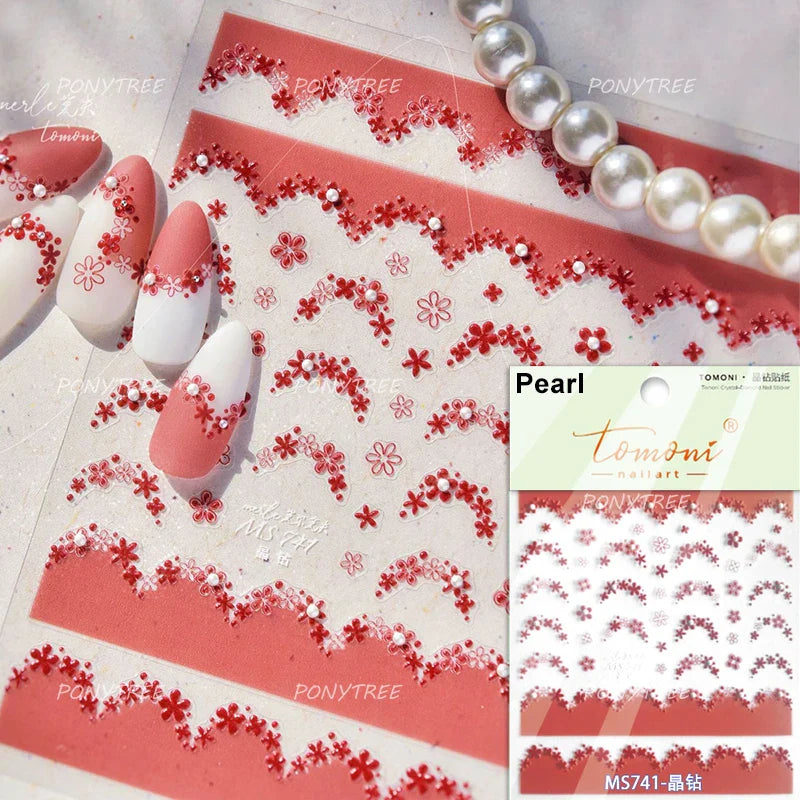 White Daisy Butterfly 3D Nail Art Stickers Decals