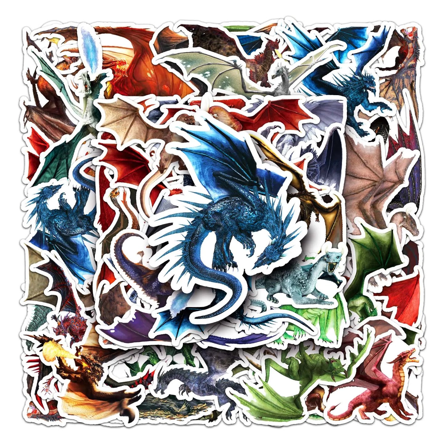 50Pcs Dragon Cartoon Waterproof Vinyl Stickers for Skateboard Snowboard