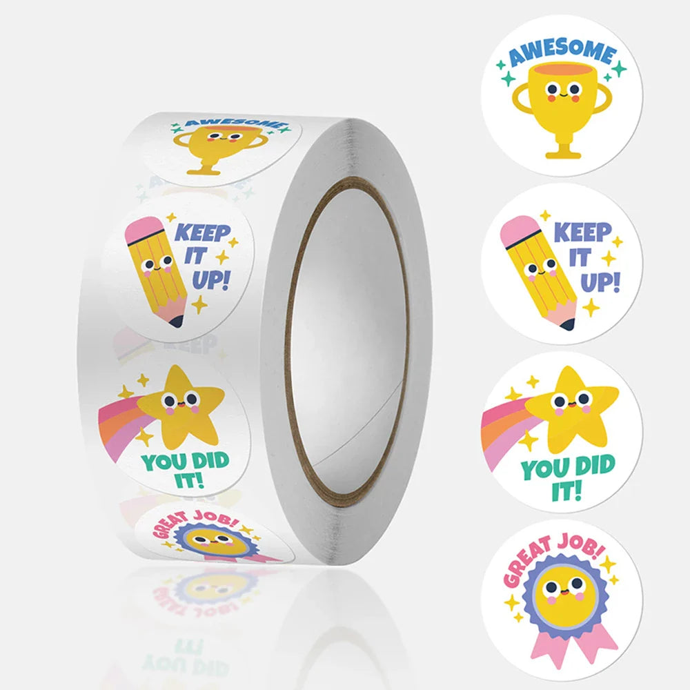500pcs Cute Cartoon Thank You Stickers 1" Labels