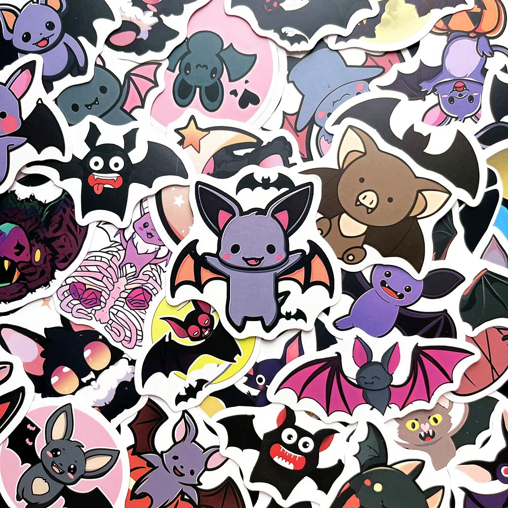 10PCS Halloween Cartoon Stickers Pack for Skateboard, Motorcycle, Suitcase, Phone, Laptop, Toys