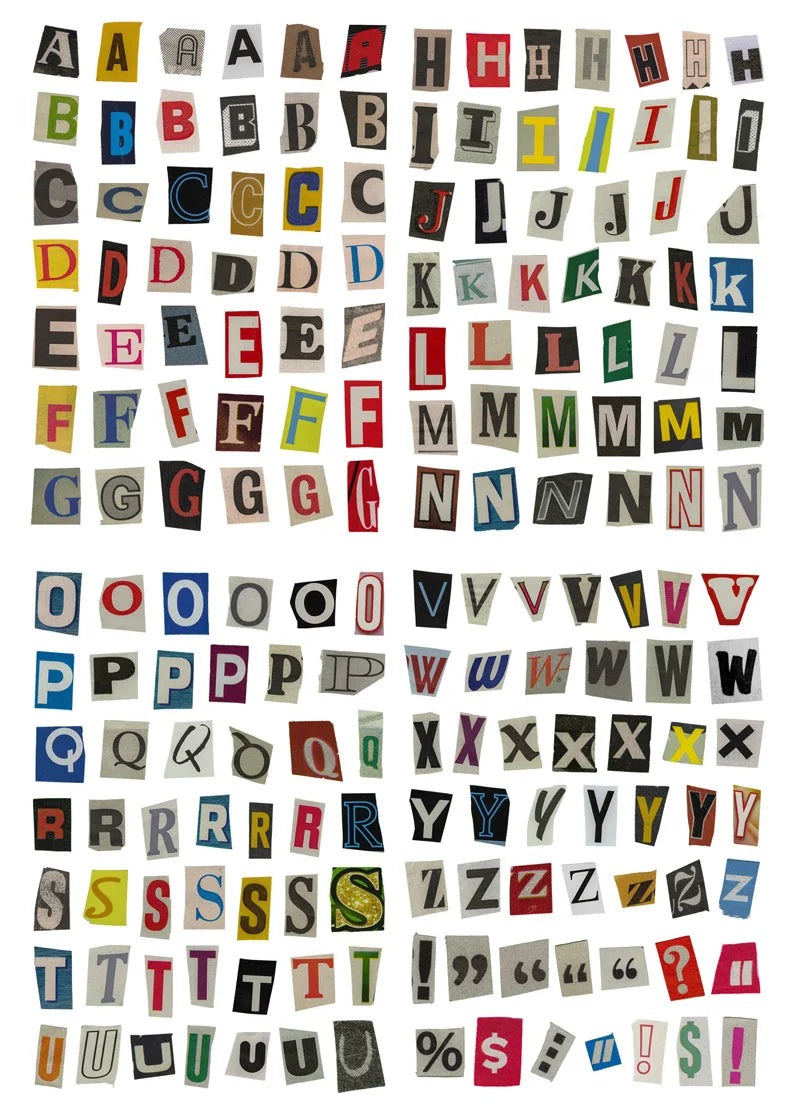 Ins English Alphabet Number Symbol Sticker DIY Scrapbooking Journal Collage Diary Album Planner Decoration