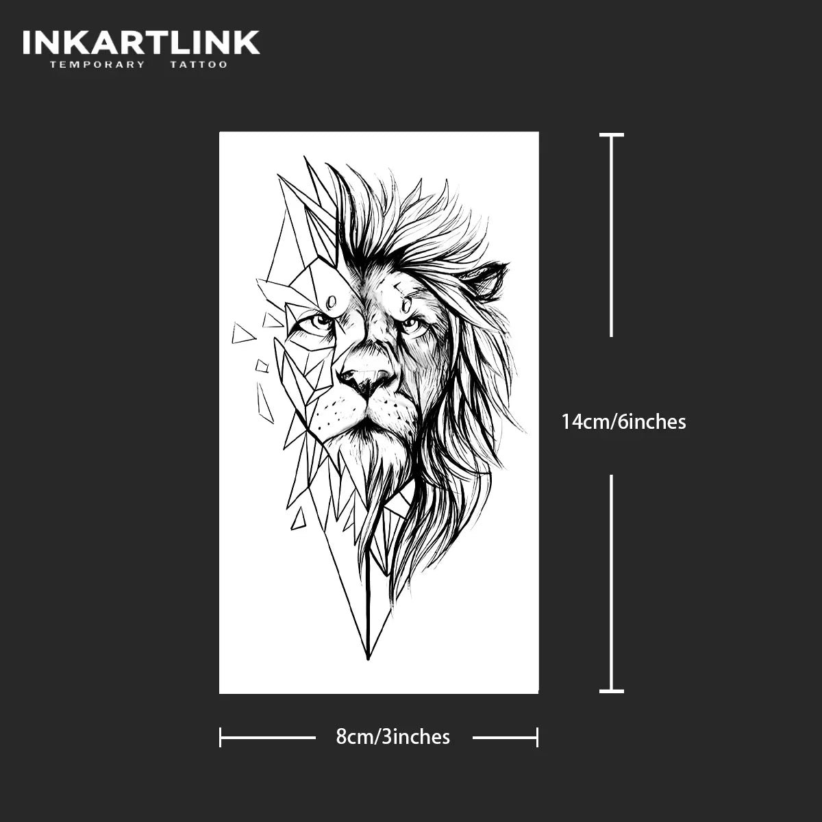 Lion Temporary Tattoo,Lasts To 15 Days New Technology Magic Waterproof Semi Permanent Sticker.