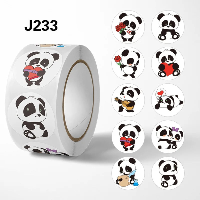 50-500pcs 1Inch Cartoon Cute Panda Sticker Children Reward Sticker Birthday/holiday Party Gift Packaging Sealing Decor Lables