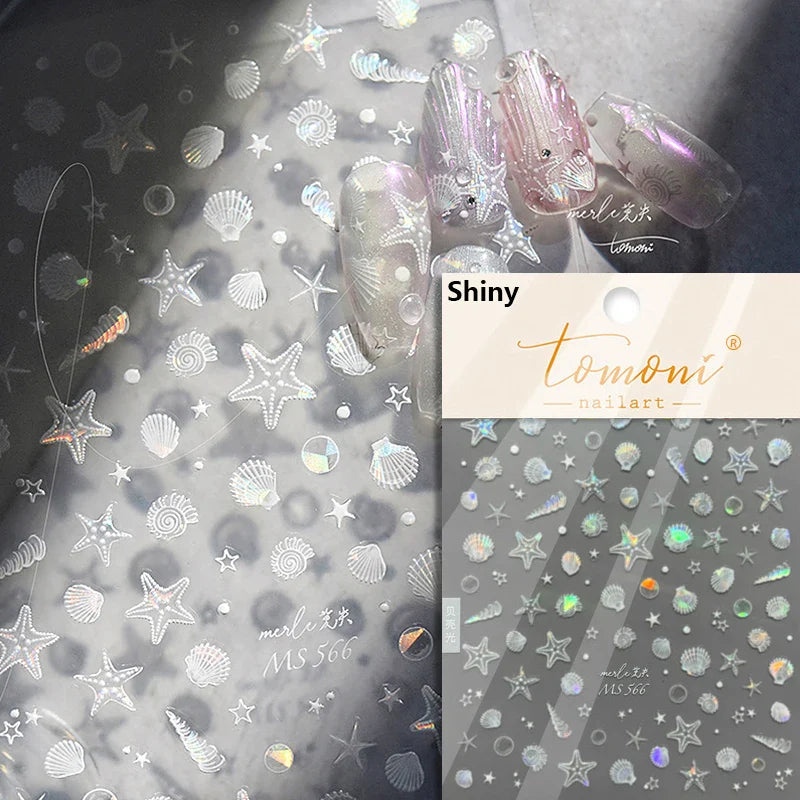 Beach Ocean Shell Nail Art Stickers Manicure Decals