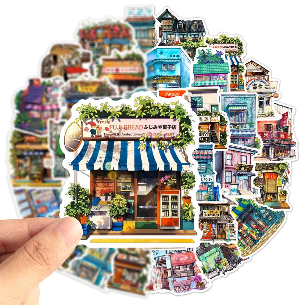Retro Convenience Store Stickers for Laptop, Luggage, Skateboard - 10/30/50PCS