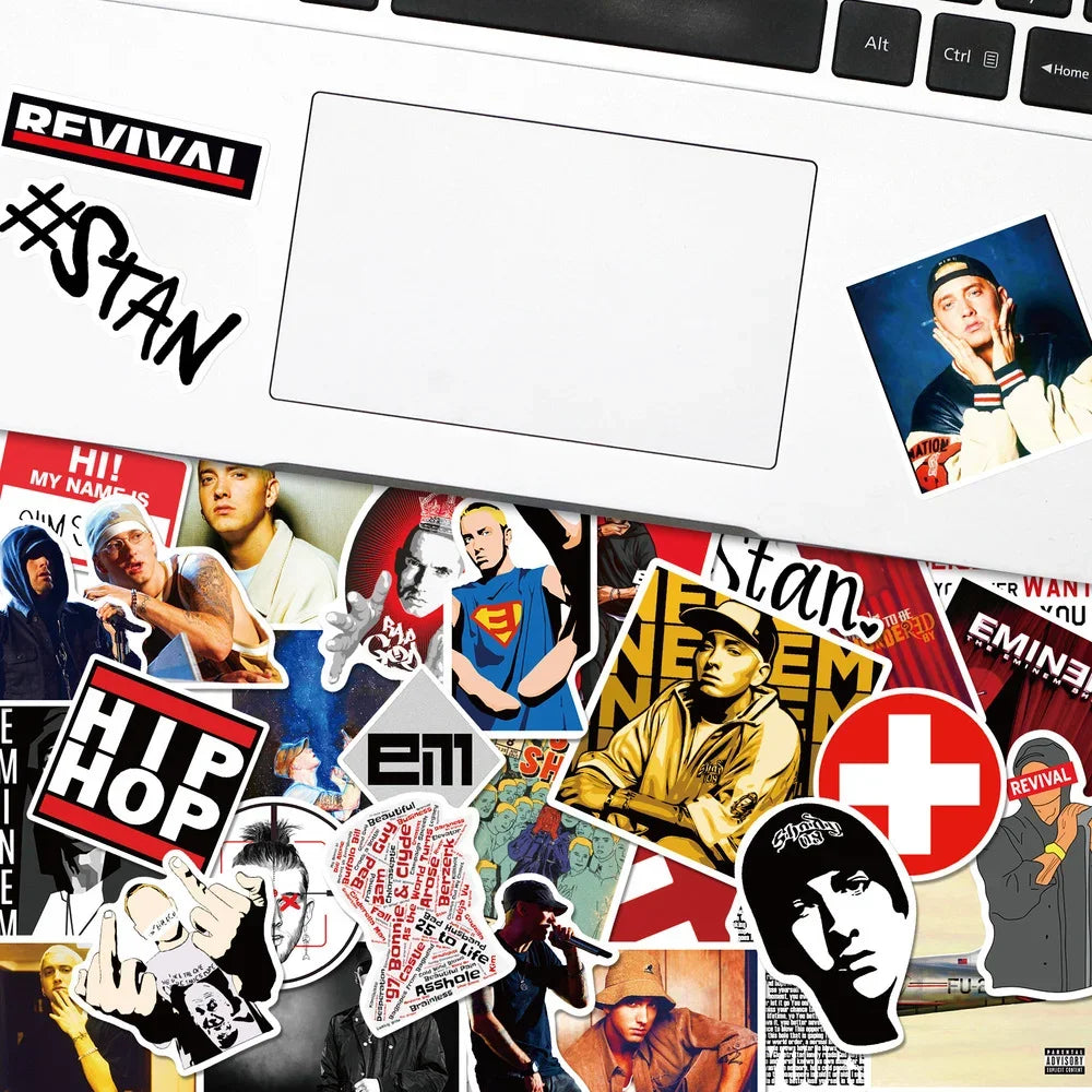 Eminem Hip Hop Stickers Pack - Laptop, Skateboard, Car, Waterproof Decals