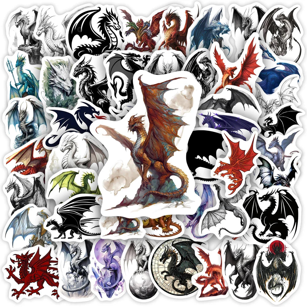 Magic Dragon Sticker Fantasy Kids DIY Toys Gift Waterproof Decal for Scrapbook Journal Laptop Phone Luggage Bottles Decorative