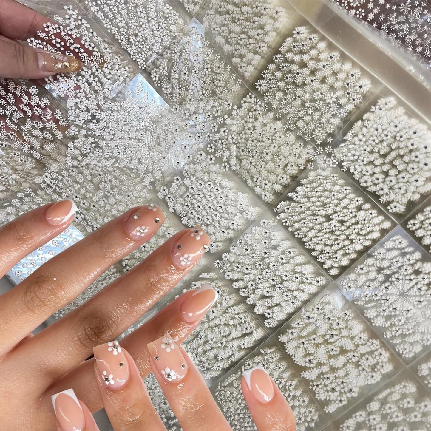 Cherry Blossom Nail Stickers: 30 Floral Self-Adhesive Sheets
