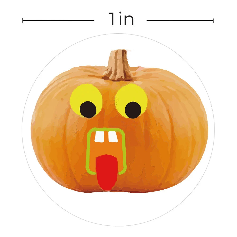 100-500pcs 6 Designs Cartoon Halloween Thank You Stickers Seal Labels For Package Decoration Party Cute Stationery Sticker