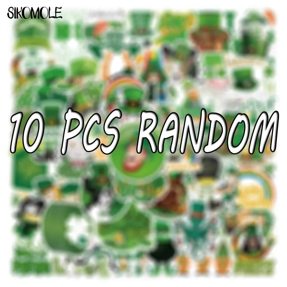 St. Patrick's Day Green Cartoon Stickers - 10/30/50PCS DIY Fridge Decals