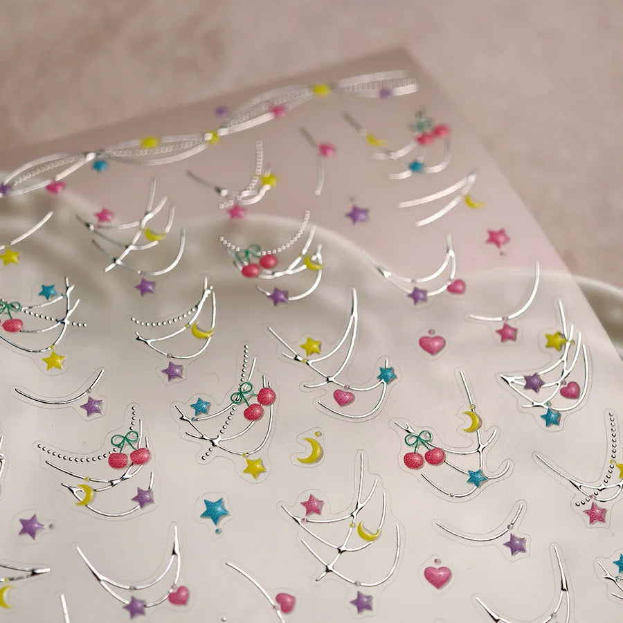 Star Moon Heart Nail Art Stickers Manicure Decals