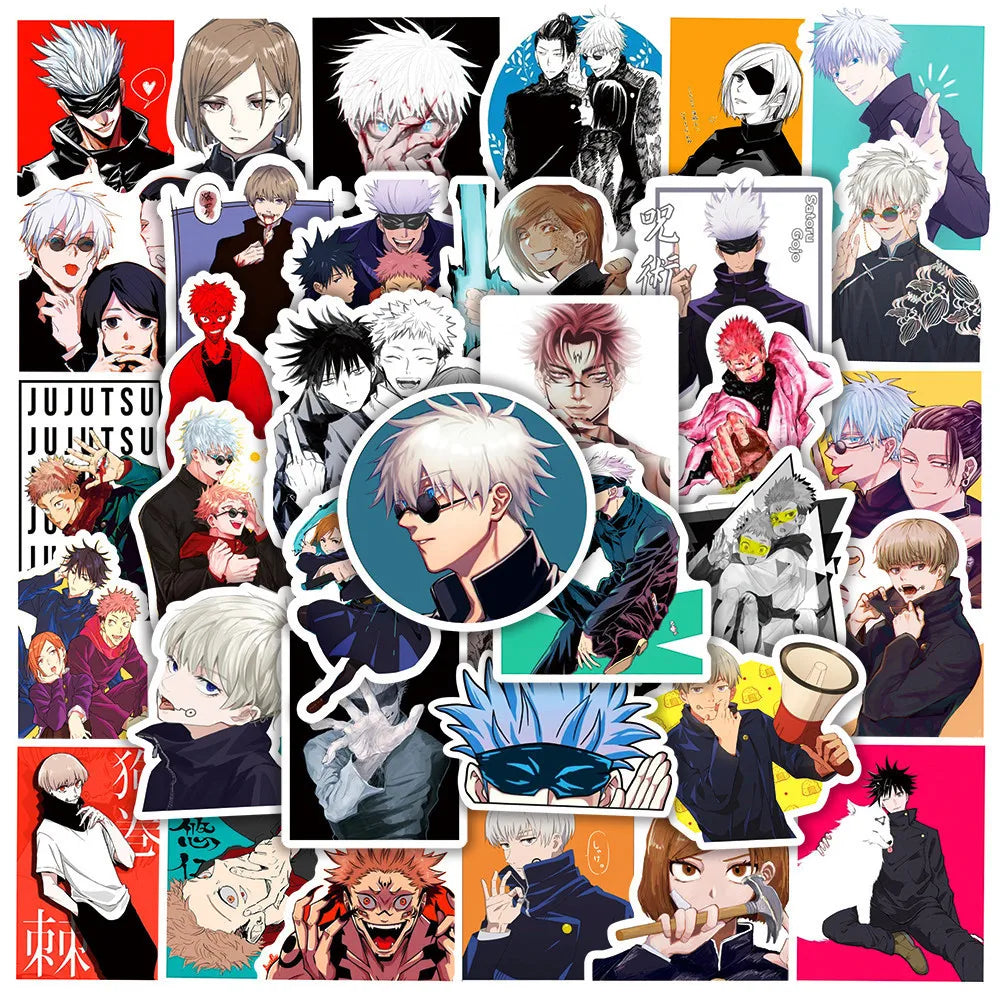50pcs Jujutsu Kaisen Stickers for Helmets, Walls, DIY Decor Wholesale