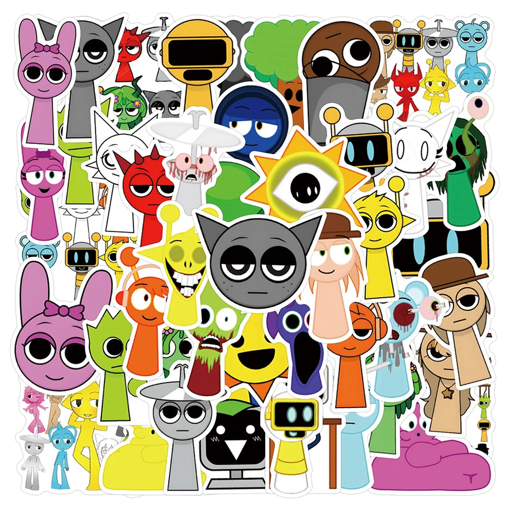 Incredibox Stickers Decals 10/30/55pcs Waterproof for Laptop, Skateboard, Phone, Car, Kids Toy