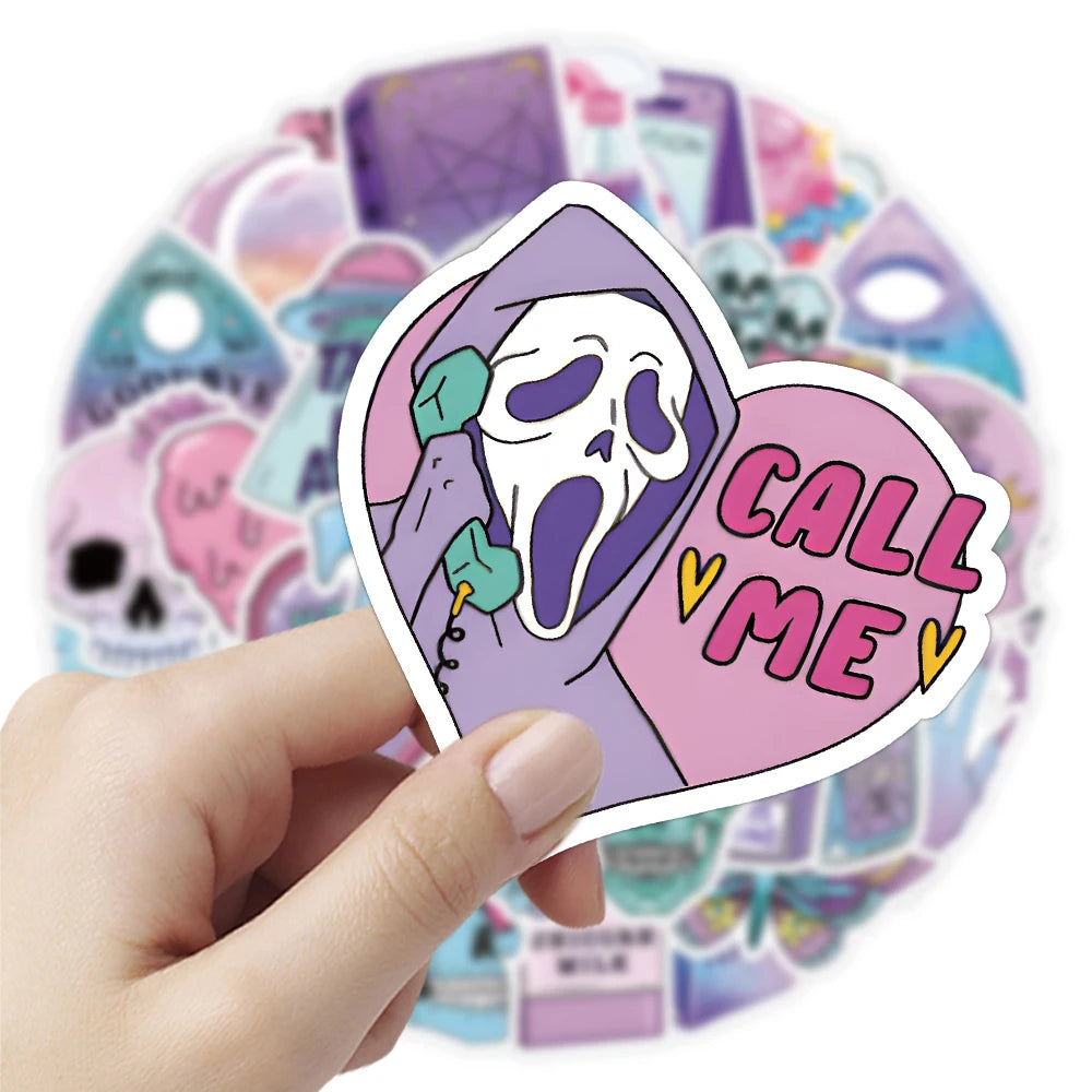 10/30/50pcs Gothic Magic Skull Cartoon Stickers Decals Laptop Car Phone Motorcycle Fridge Bike Cool Waterproof Sticker Kids Toys