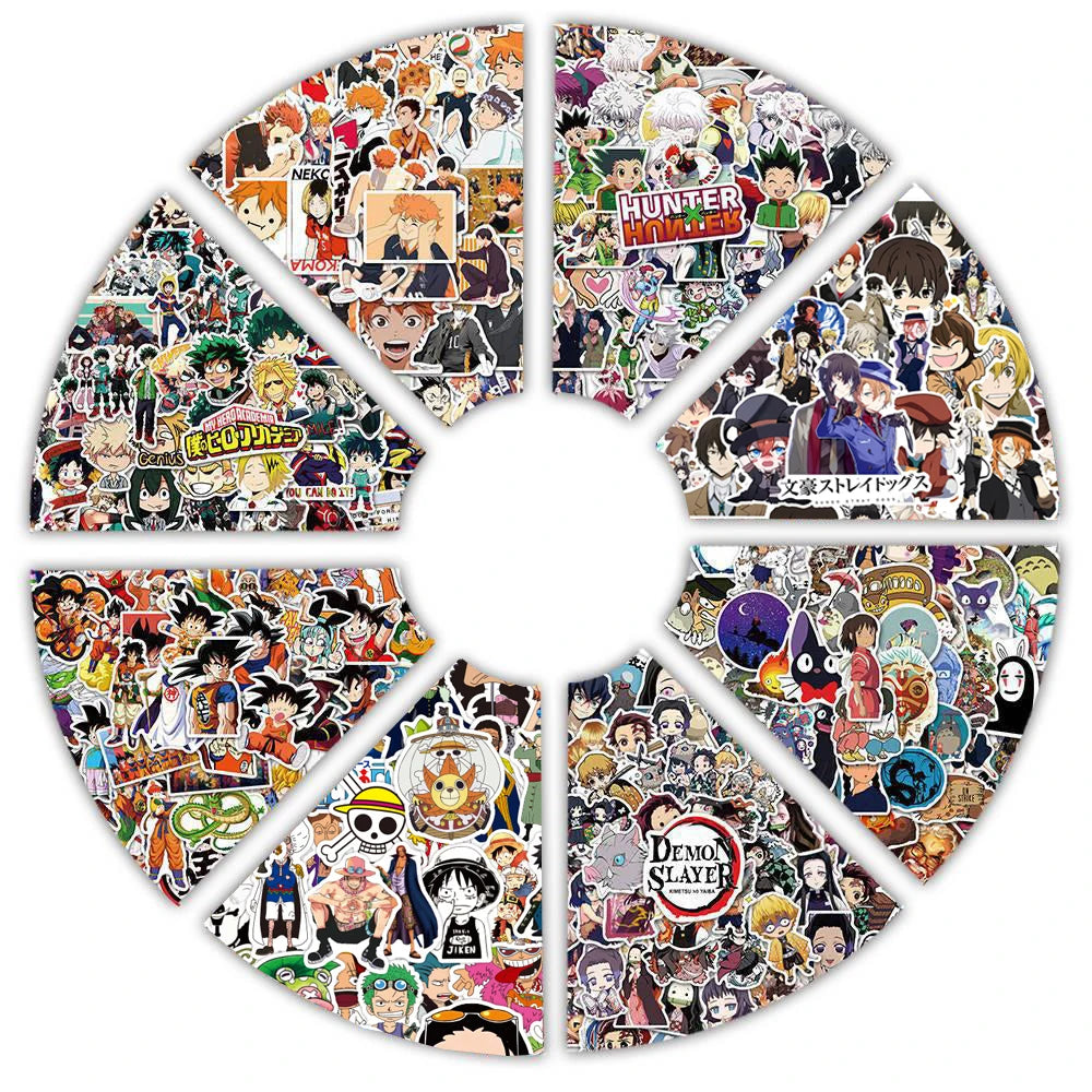 50/100pcs Anime Stickers Attack On Titan Jujutsu Kaisen Waterproof Decals for Skateboard Laptop Car Motorcycle