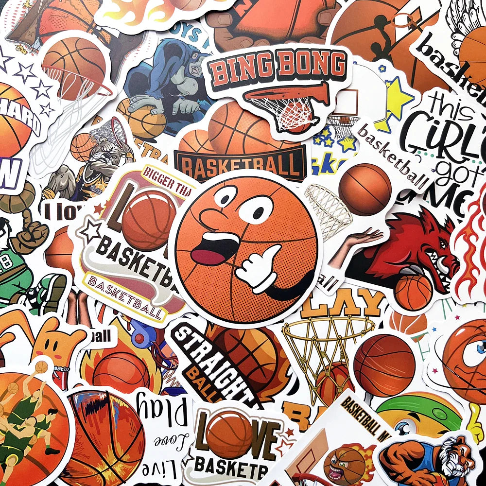 Basketball Graffiti Stickers Waterproof for Luggage, Notebook, Skateboard, Refrigerator - 10/50PCS