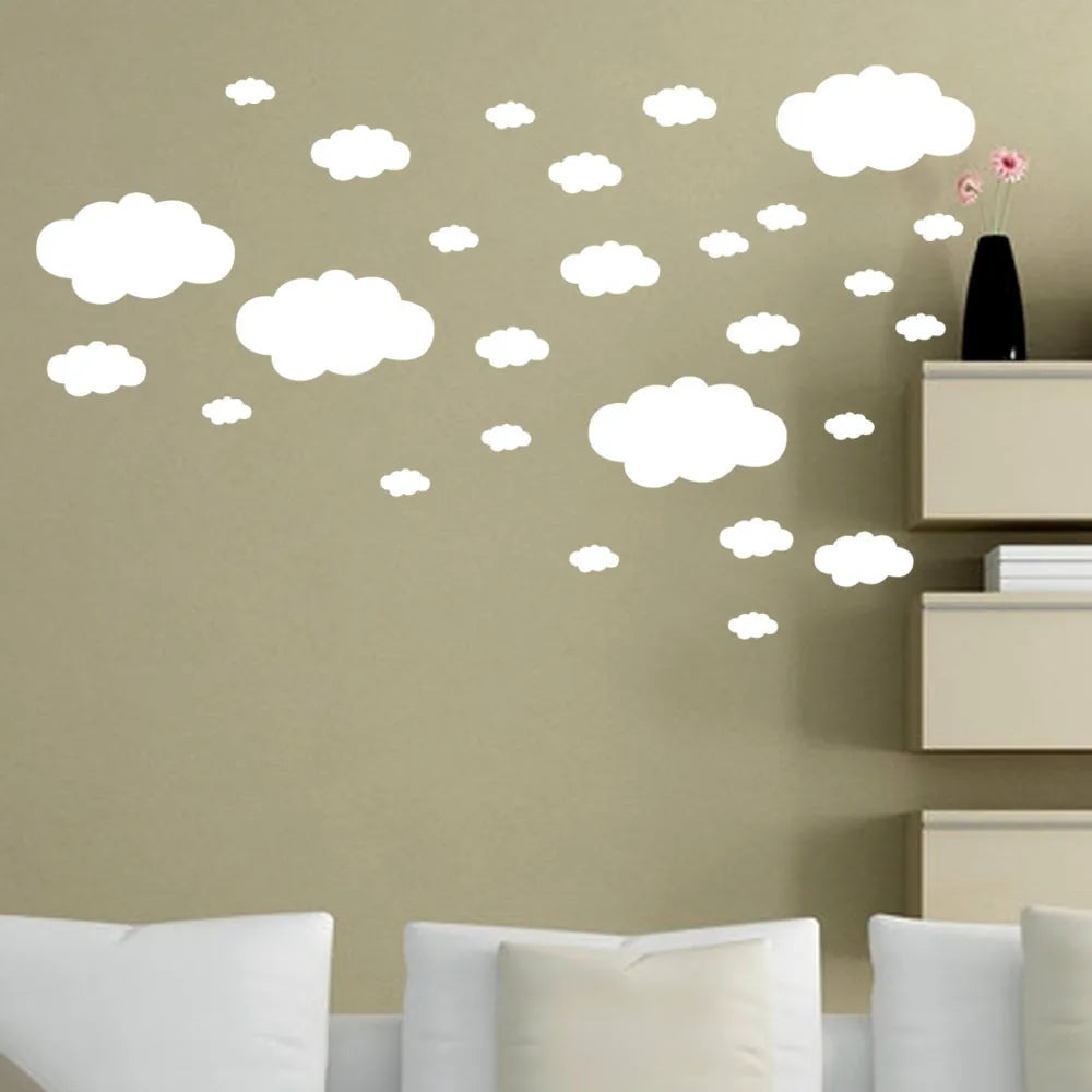 Home Decals Wall Children's Clouds Room Decoration 27pcs Diy Art Home Decor Stick On Mirrors Hexagon Wallpaper Wall Decals