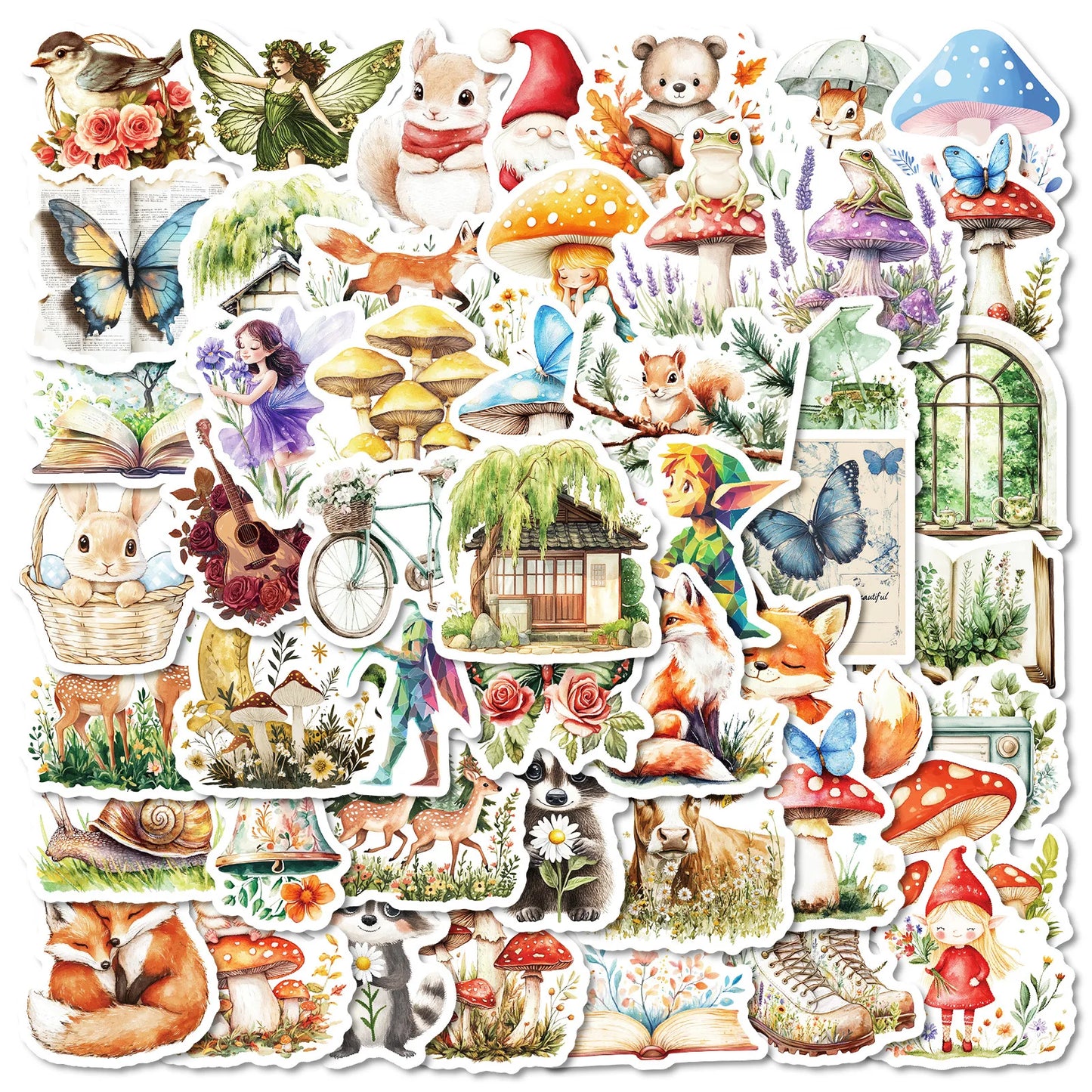 Fantasy Fairy Kingdom Graffiti Stickers - 50pcs for Helmet, Wall, Desktop Decoration