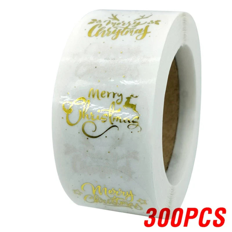 Rose Gold Christmas Stickers 1" 100-500pcs Sealing Labels