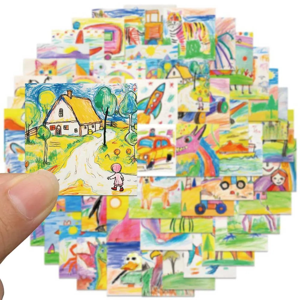 10/30/50PCS Cute Cartoon Painting Stickers Decals DIY Phone Suitcase Notebook Fridge Bike Guitar Funny Decals Waterproof Toys