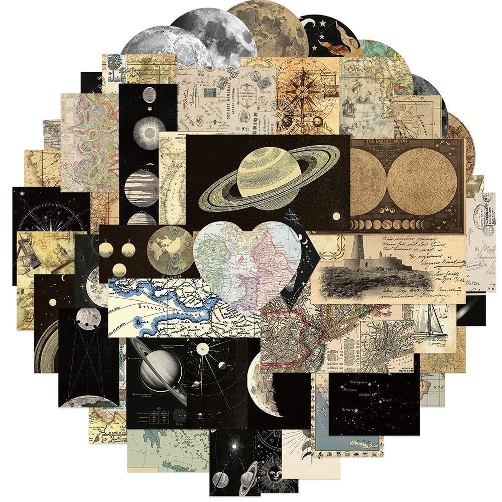 Funny World Map Stickers - Aesthetic Planet Graffiti Decals for Skateboard, Phone, Bike, Notebook, Wall