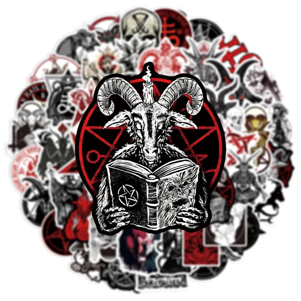 Gothic Demon Satan Stickers Waterproof Decals for Guitar Laptop Phone Skateboard Helmet Bottle