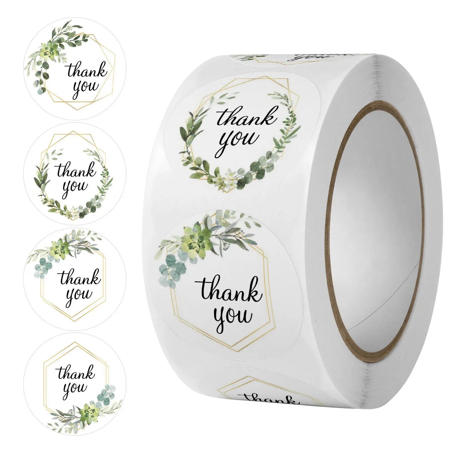 50-500pcs 1inch Flowers Round Labels Thank You Stickers Baking Seal Labels for Shop Business Package Gift Sticker Wedding Party