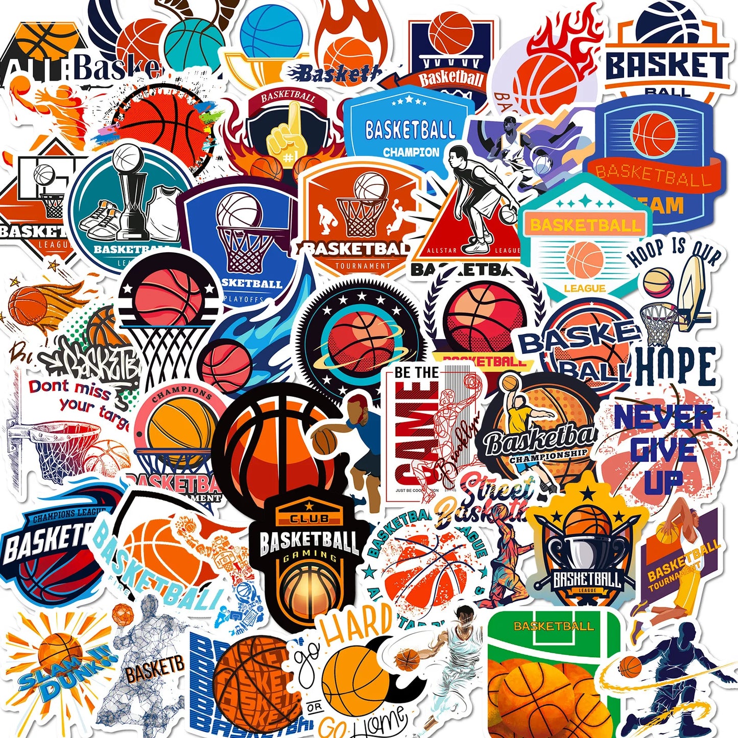 Basketball Graffiti Stickers Waterproof for Notebook Car Helmet Suitcase Phone Laptop Guitar