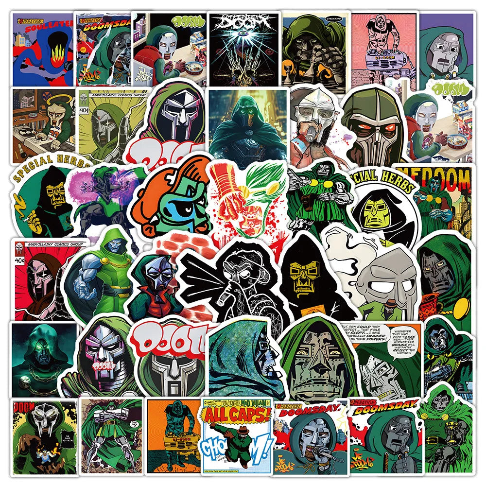 MF Doom Stickers Pack: Hip Hop, DIY, Skateboard, Laptop, Guitar, Decals