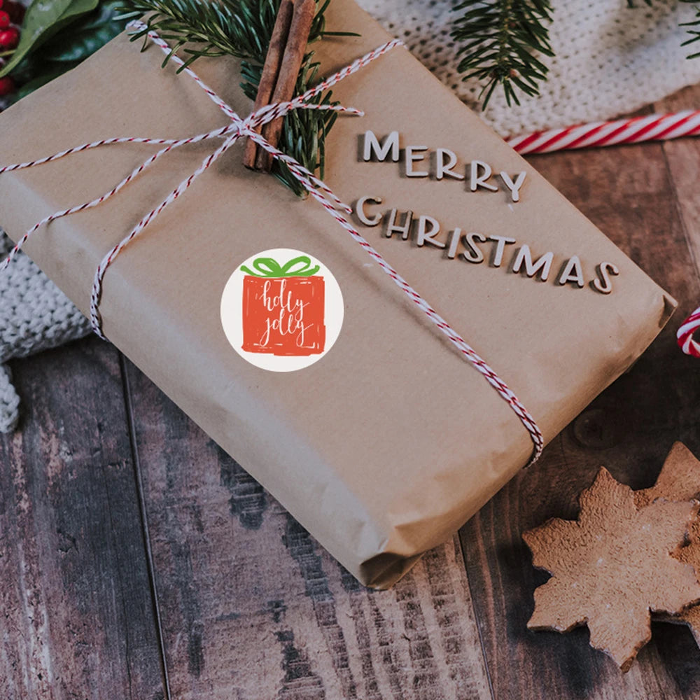 100-500pcs Merry Christmas Gift Box Decoration Seal Sticker Home Party Supplies Envelope Label Scrapbook Stickers