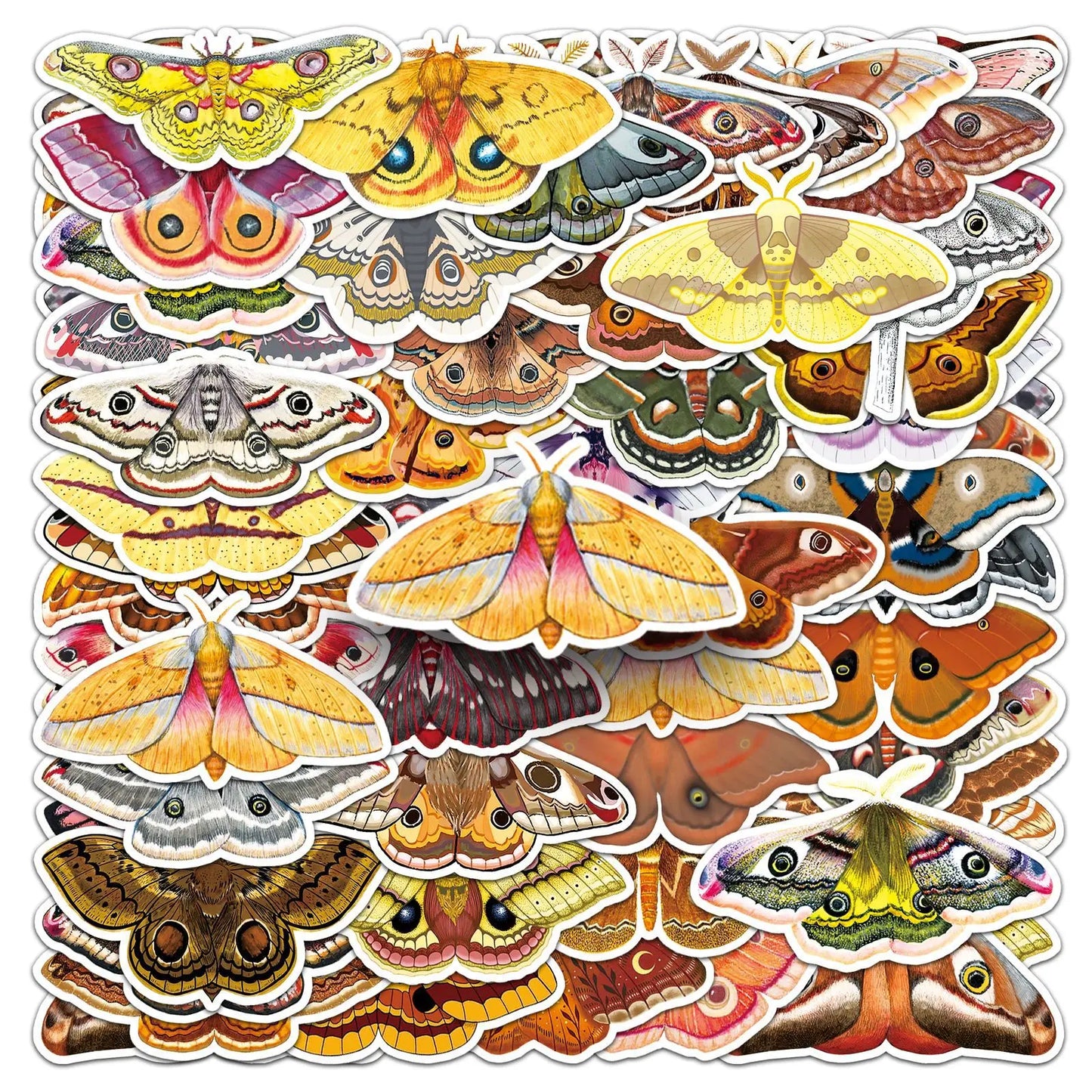 Moth Cartoon Stickers: Insect Graffiti Decals for Scrapbook, Laptop, Phone, Bike, Guitar, Luggage
