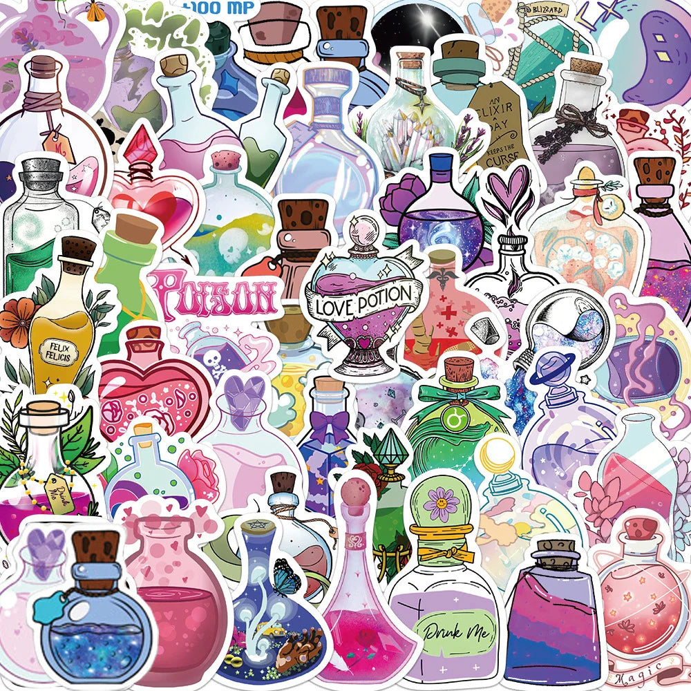 Cartoon Magic Potion Stickers for Laptop Phone Luggage Decoration
