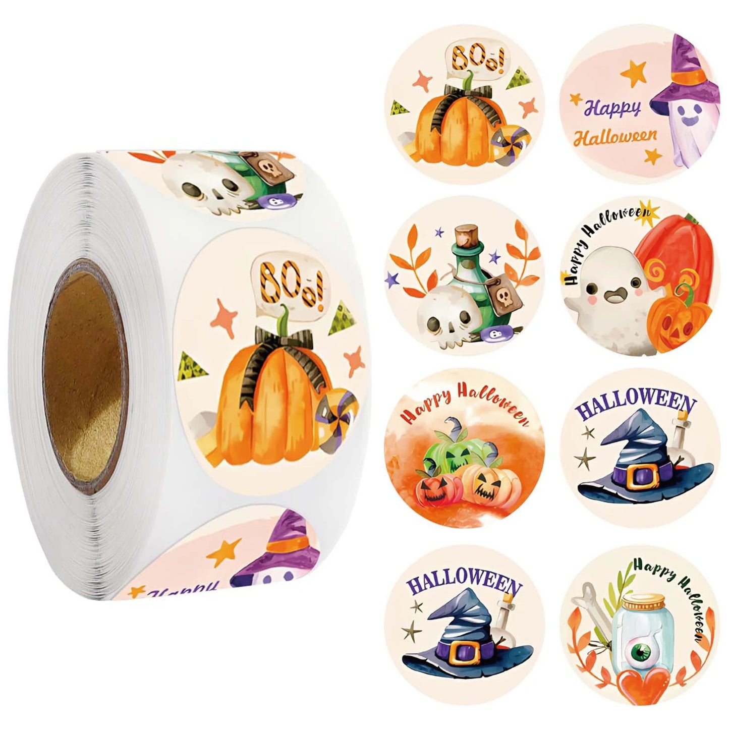 Halloween Pumpkin Stickers Labels (100-500pcs)