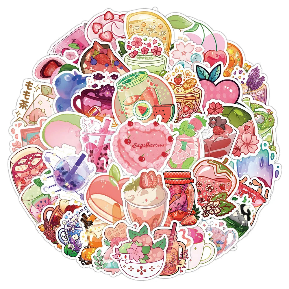VSCO Gourmet Cartoon Stickers: Food Dessert Beverage Fruit DIY Laptop Phone Guitar Bike Decals