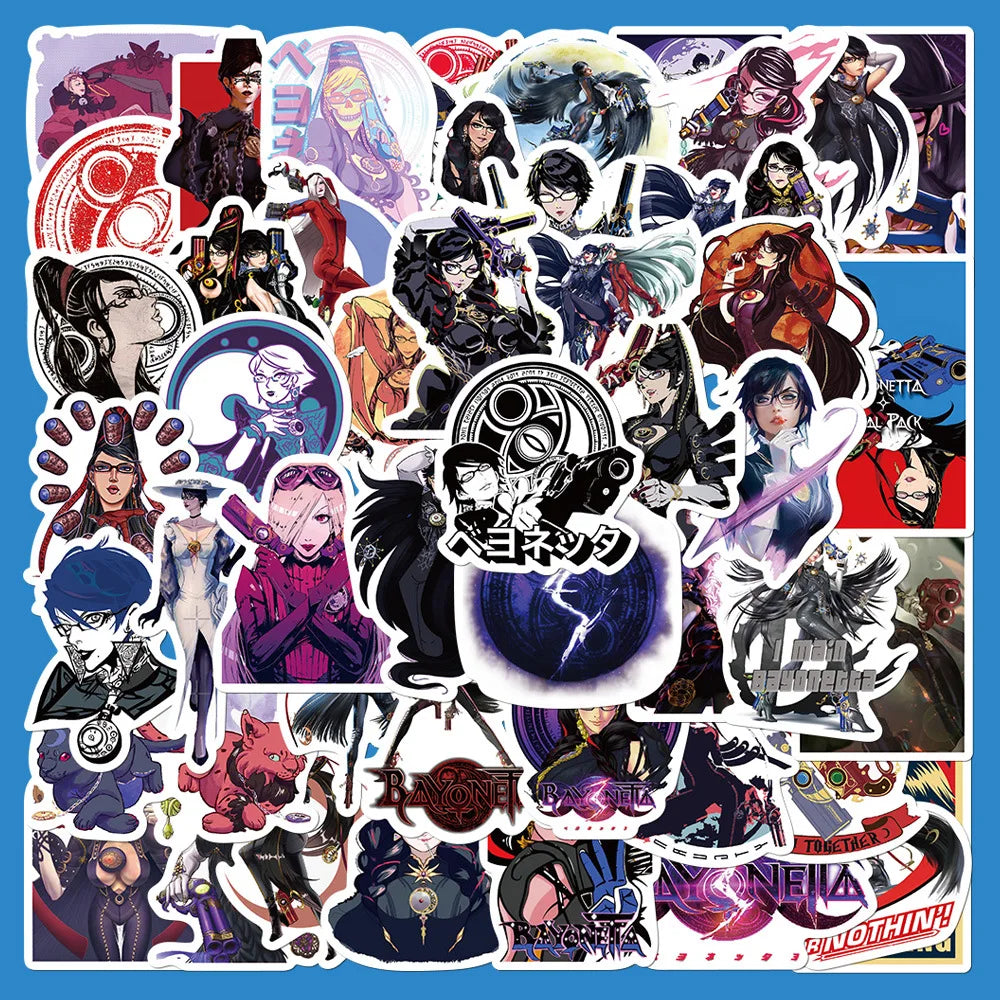 Bayonetta 3 Graffiti Stickers Pack - 50pcs for Helmets, Desktops, Walls, DIY Decoration Wholesale