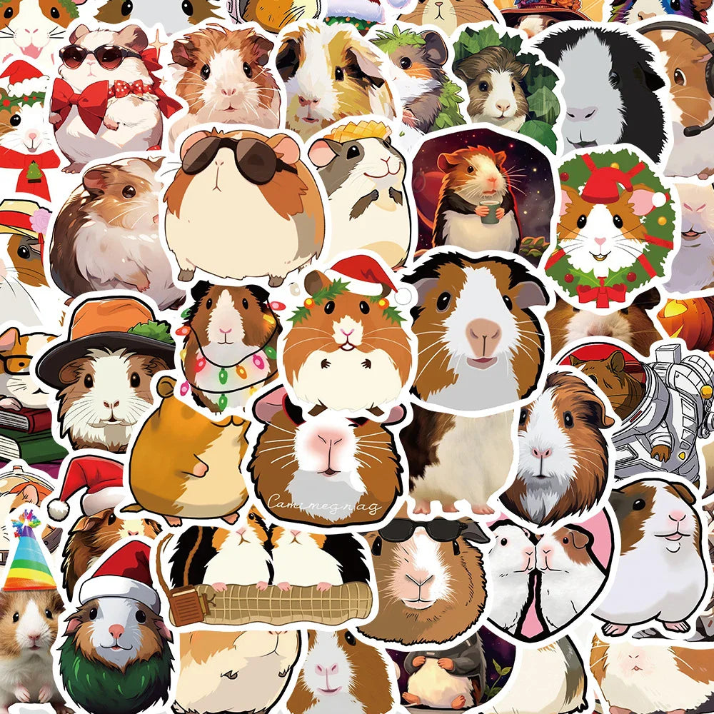 Cartoon Cavia Porcellus Stickers Decals for Laptop, Suitcase, Phone, Guitar, Scrapbook (10/30/50pcs)