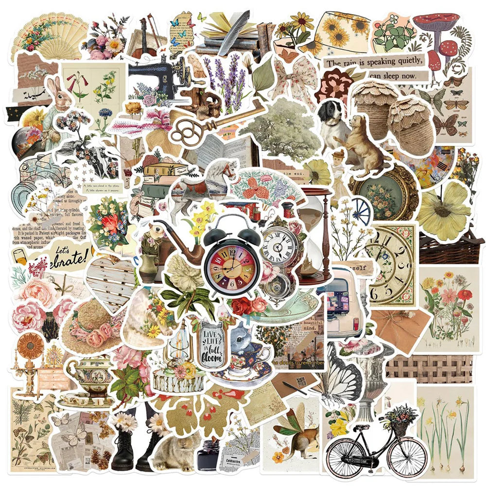 Retro Cartoon Graffiti Stickers: Laptop, Luggage, Skateboard, Phone, Guitar, Car Decals (10/30/50/100PCS)