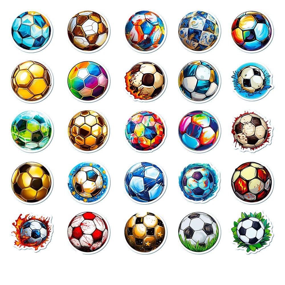 10/30/50pcs Sports Contest Soccer Football Graffiti Stickers Decals DIY Skateboard Laptop Phone Car Waterproof Sticker Kids Toys