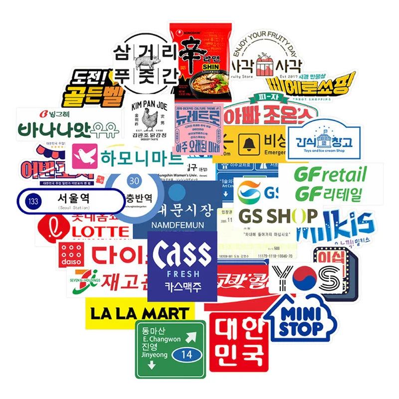 31pcs Japanese Stop Sign Sticker Pack for Laptop and Suitcase