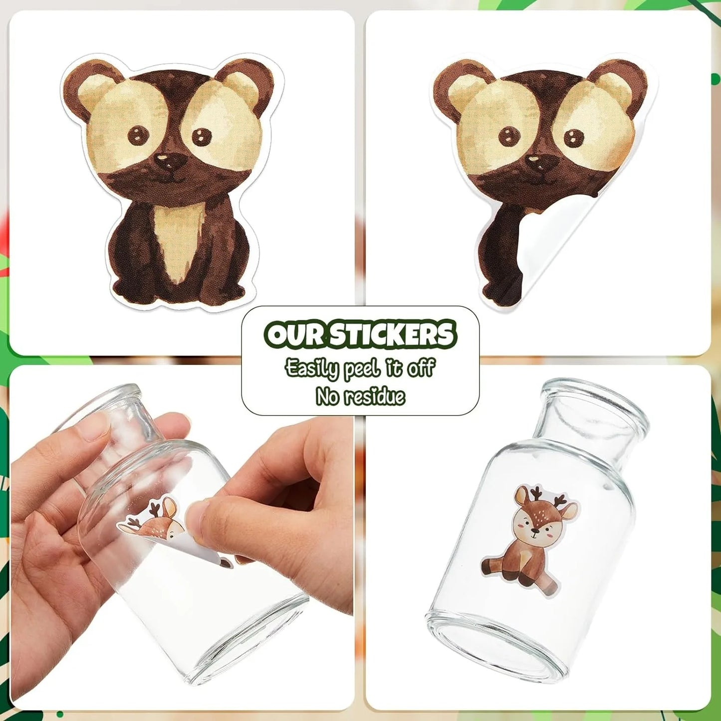 100-500pcs Cute Animals Stickers Reward Stickers For Kids For Students Motivational Gift Decoration Label Stationery Sticker