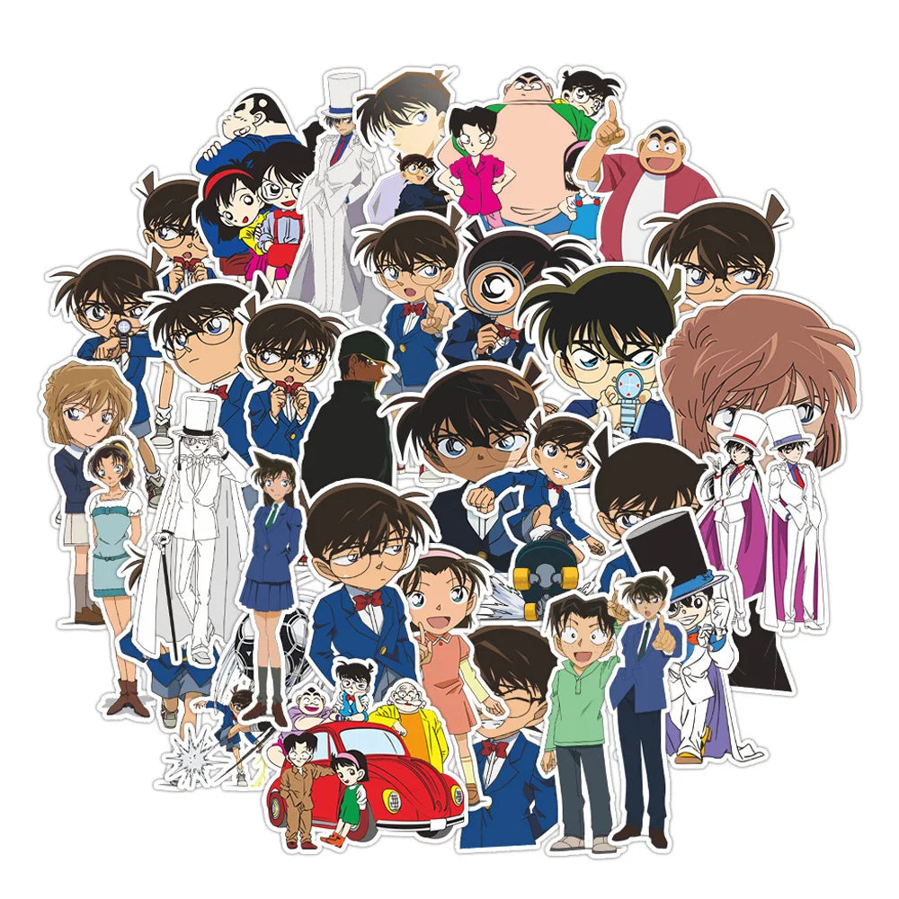 Detective Conan Anime Stickers 10/33pcs Waterproof Decals for Skateboard, Bike, Phone, Laptop, Luggage